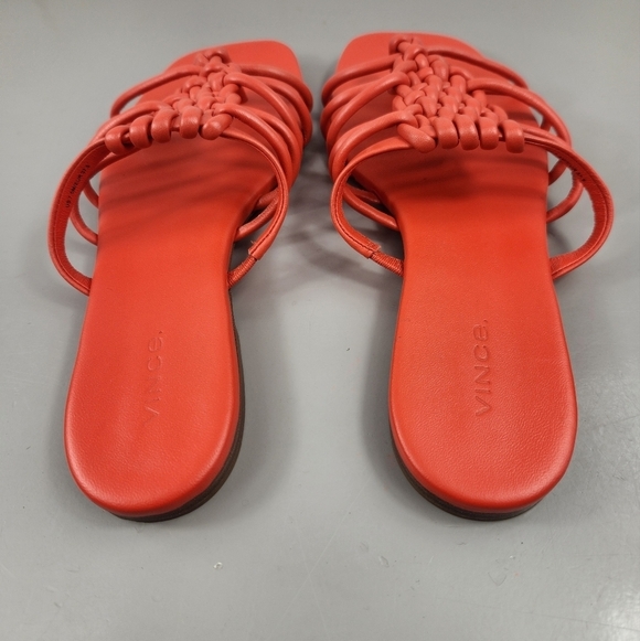 Vince Dae Casual Woven Braided Slip On Thong Sandals Burnt Orchid Orange 7.5M - Picture 6 of 14